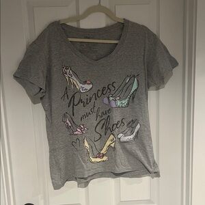 Disney Gray Tee with Colorful Shoe Graphic